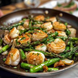 Pan-Cooked Asparagus & Seafood: A One-Pan Delight