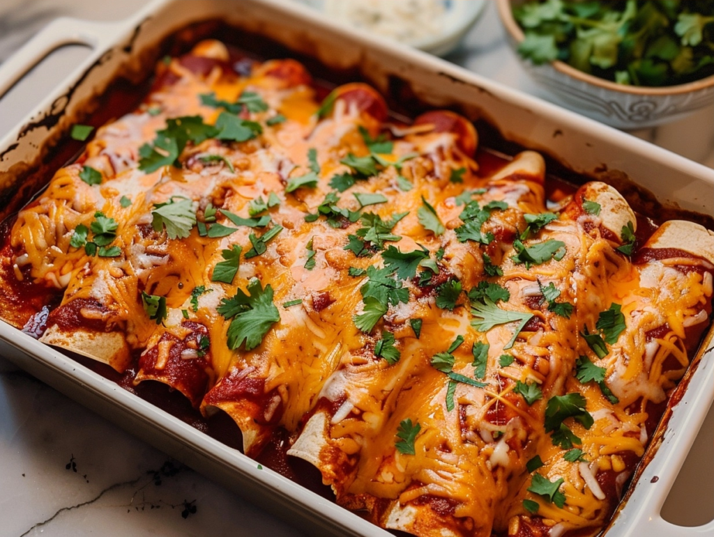 Classic Chicken Enchiladas with Red Sauce