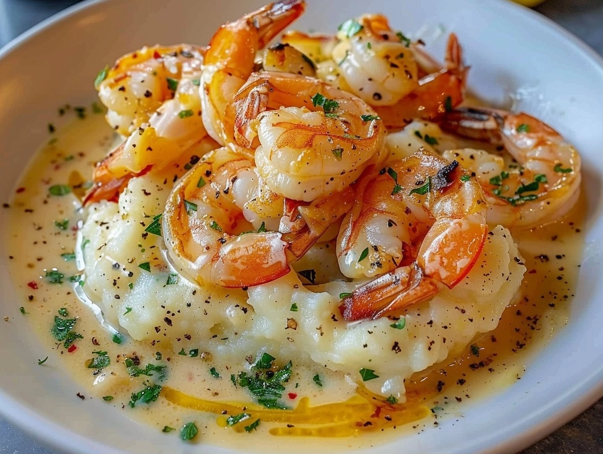 Creamy Garlic Butter Shrimp With Mashed Potatoes 4 Creamy Garlic Butter Shrimp With Mashed Potatoes