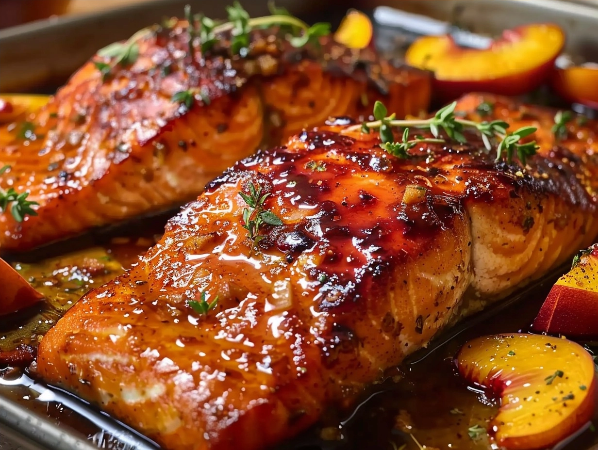 Bourbon Peach Roasted Salmon Recipe 4 image 1782924250065