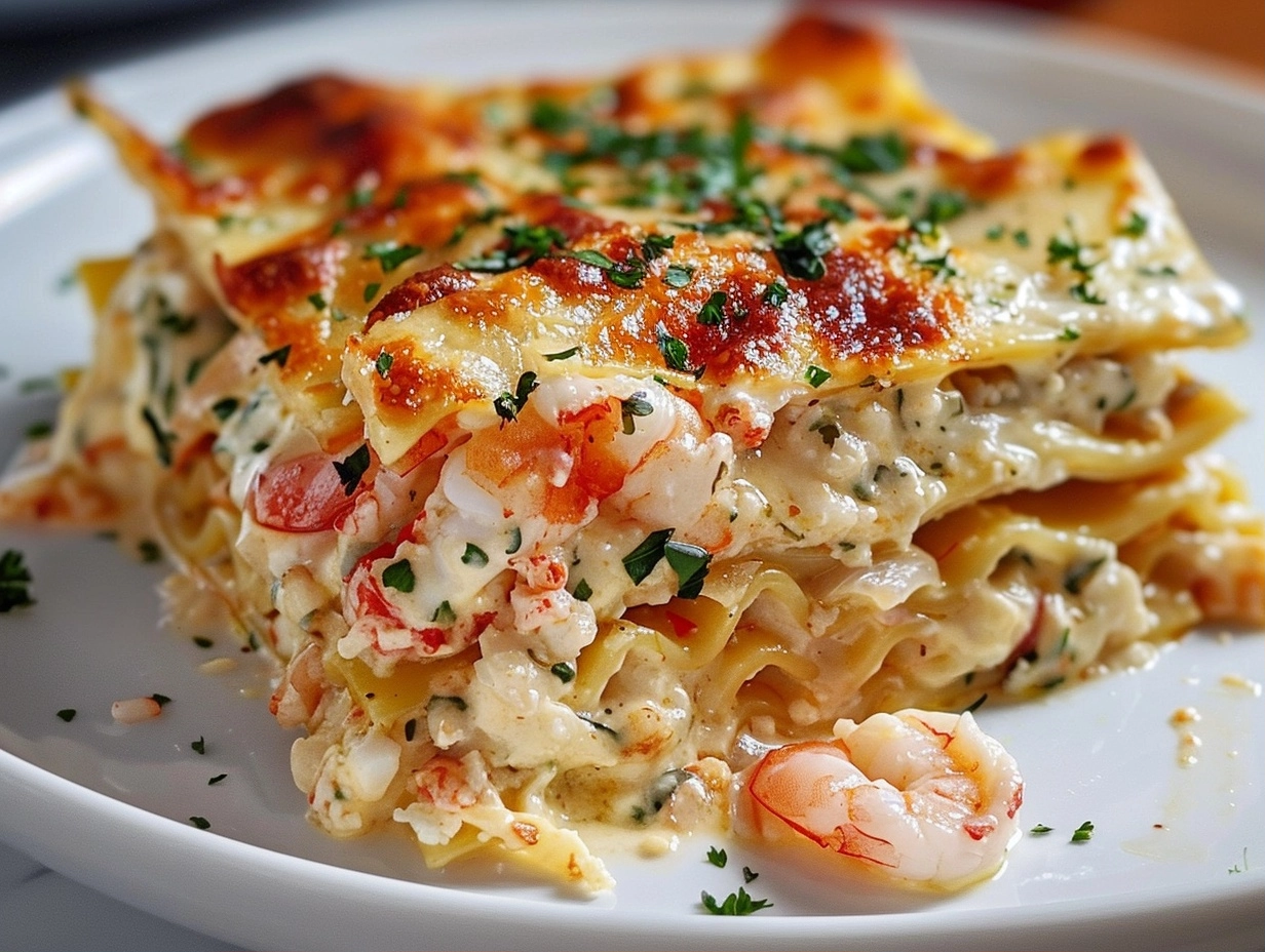 Seafood Lasagna with Shrimp and Lobster 4 Seafood Lasagna with Shrimp and Lobster