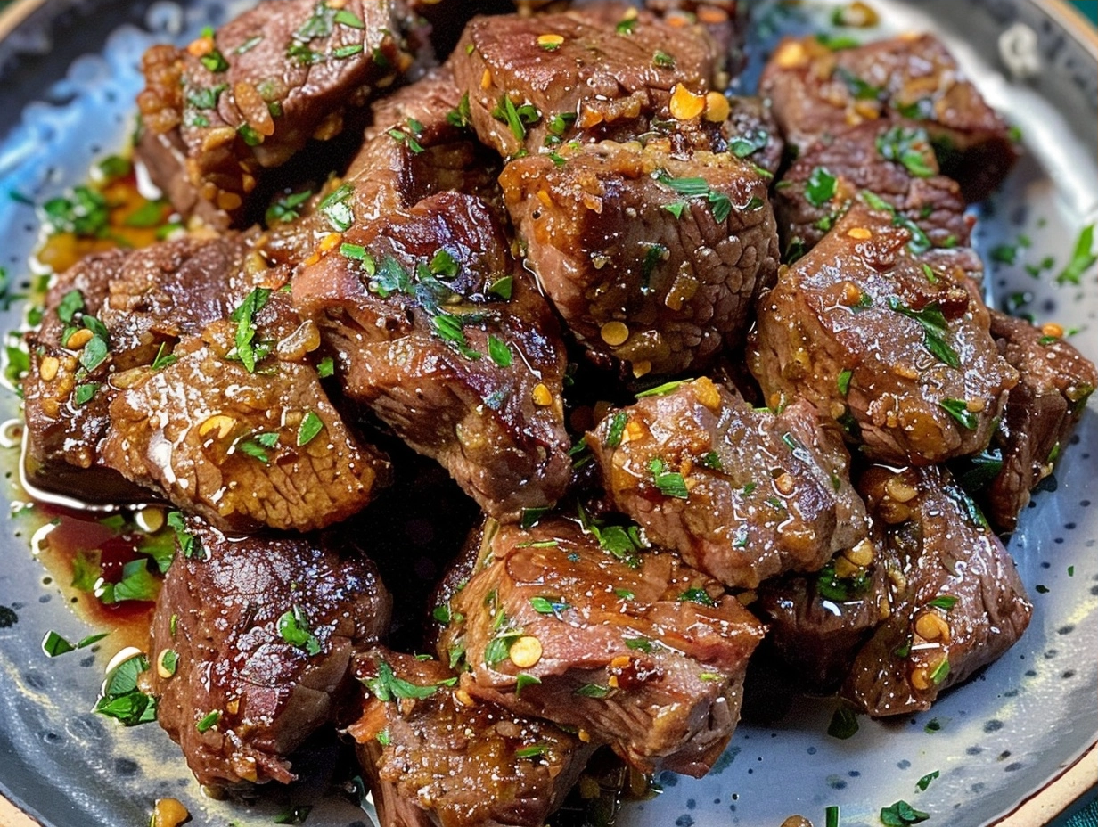 Air Fryer Garlic Butter Steak Bites