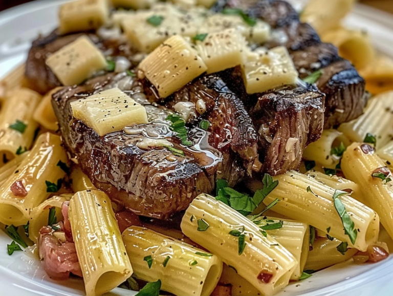 Garlic Butter Steak with Cheesy Rigatoni Bliss 12 Garlic Butter Steak with Cheesy Rigatoni Bliss