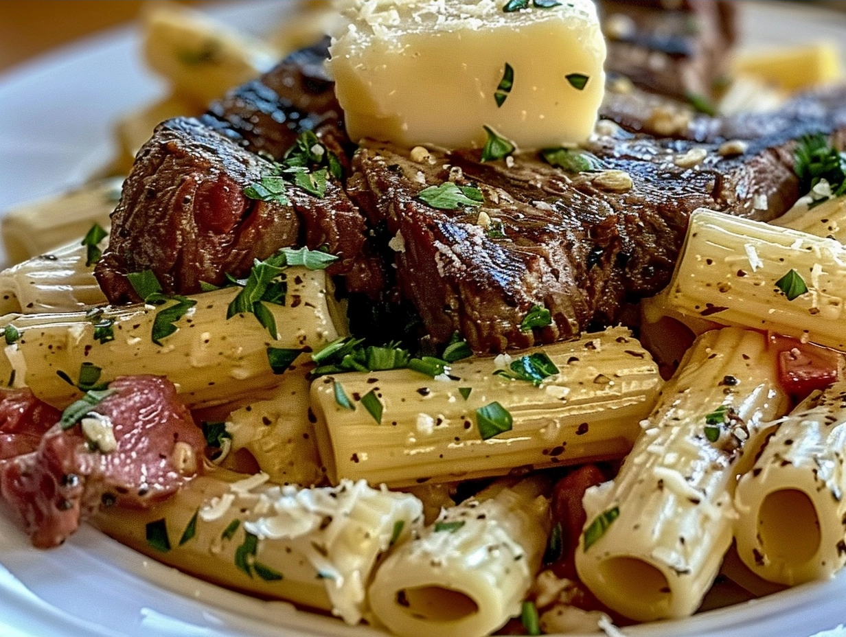 Garlic Butter Steak with Cheesy Rigatoni Bliss 5 image 1782930284118
