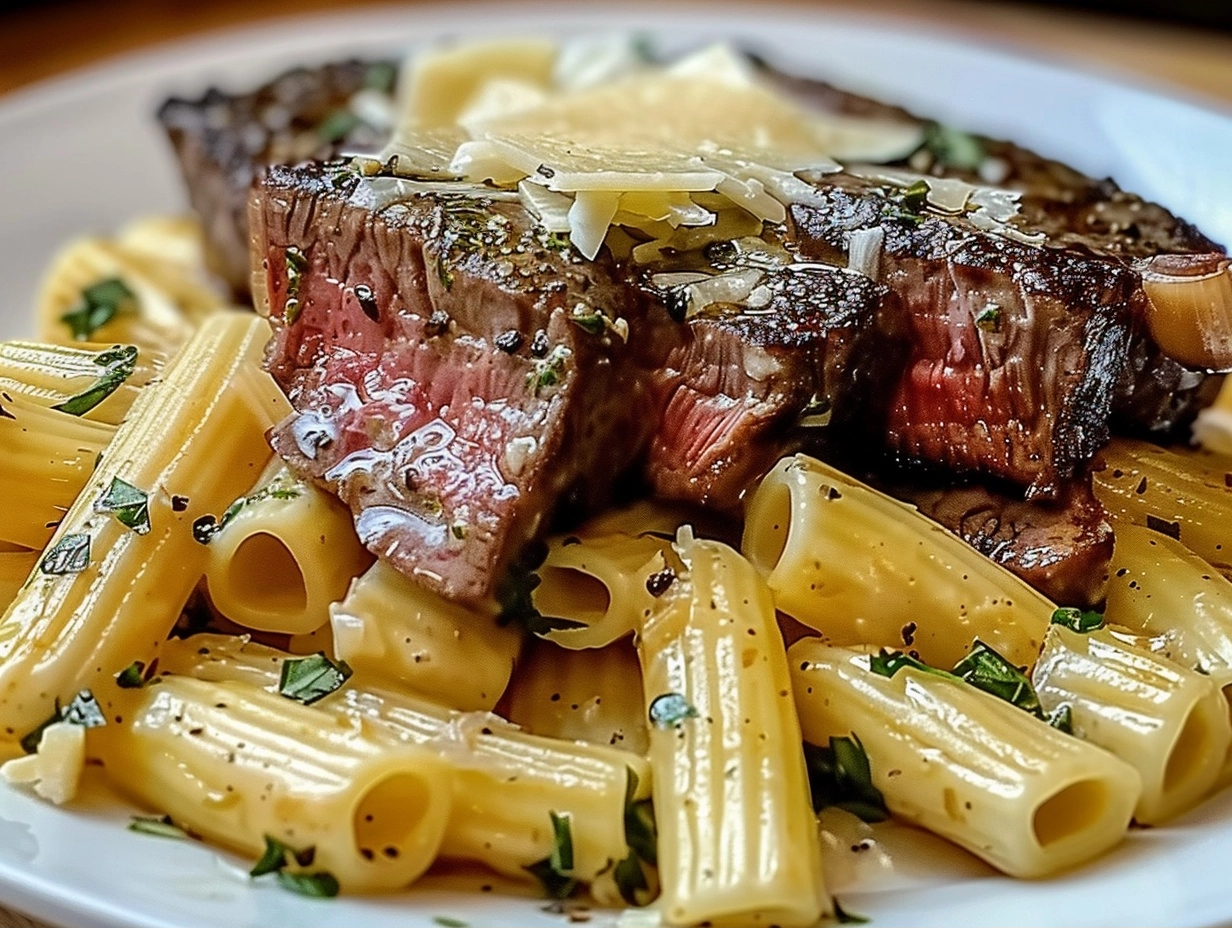 Garlic Butter Steak with Cheesy Rigatoni Bliss 6 image 1782930285843