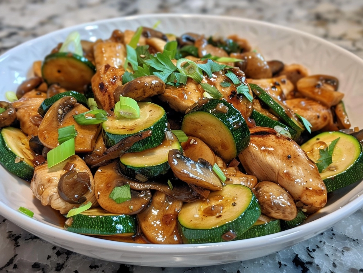 Zucchini Mushroom Chicken Stir Fry Recipe 5 image 1783001543820