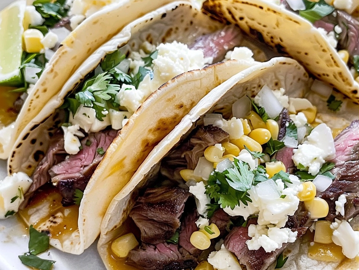 30-Minute Grilled Steak Elote Tacos for an Easy Dinner 4 Grilled Steak Elote Tacos Recipe for Dinner