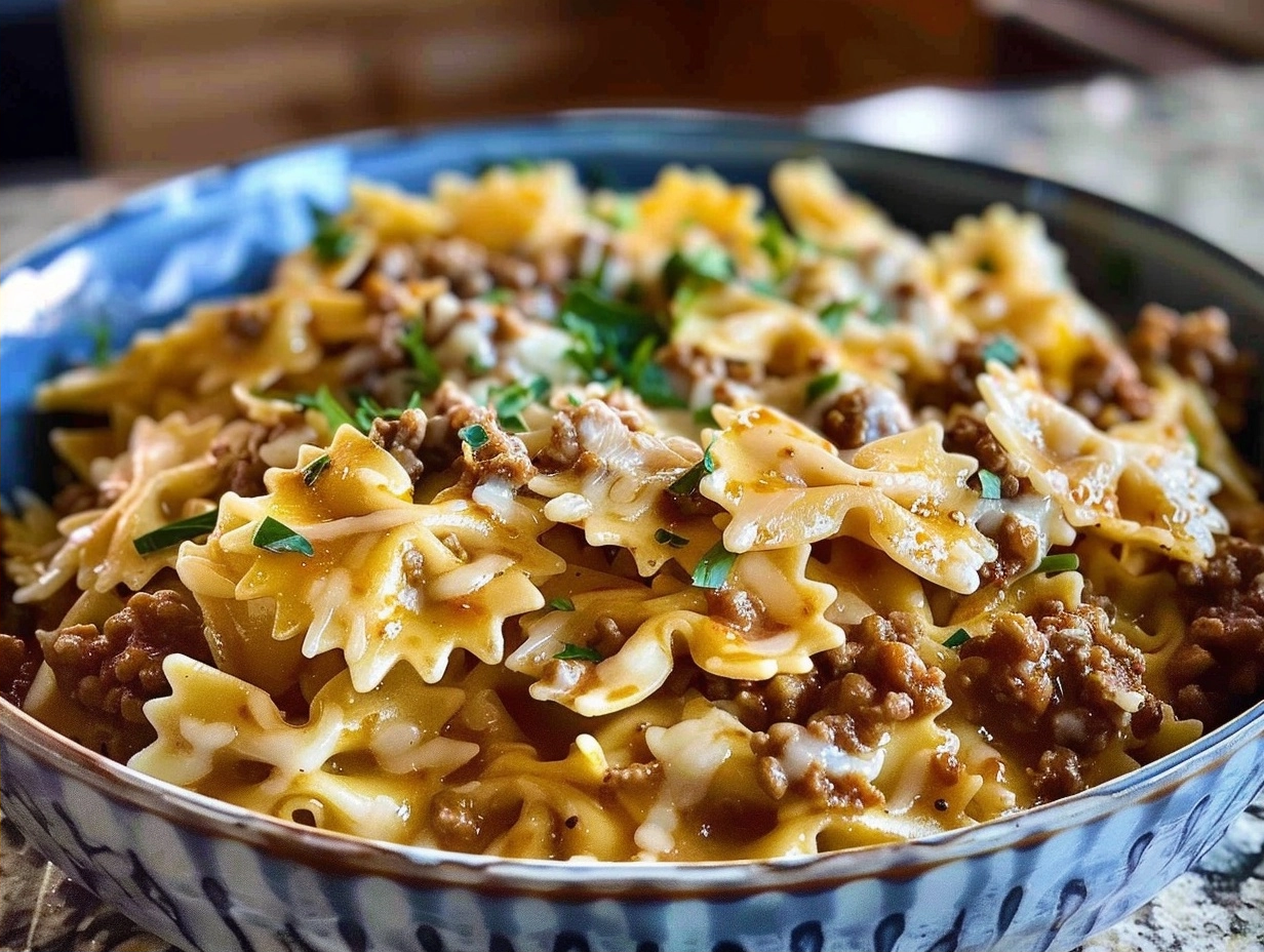 20-Minute Cajun Cream Cheese Alfredo Bowties with Spiced Ground Beef 5 image 1783300705048