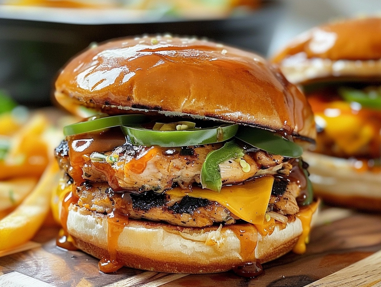 18-Minute Spicy BBQ Cheddar Chicken Burgers with Jalapeños - The Best Way 5 image 1783320600007