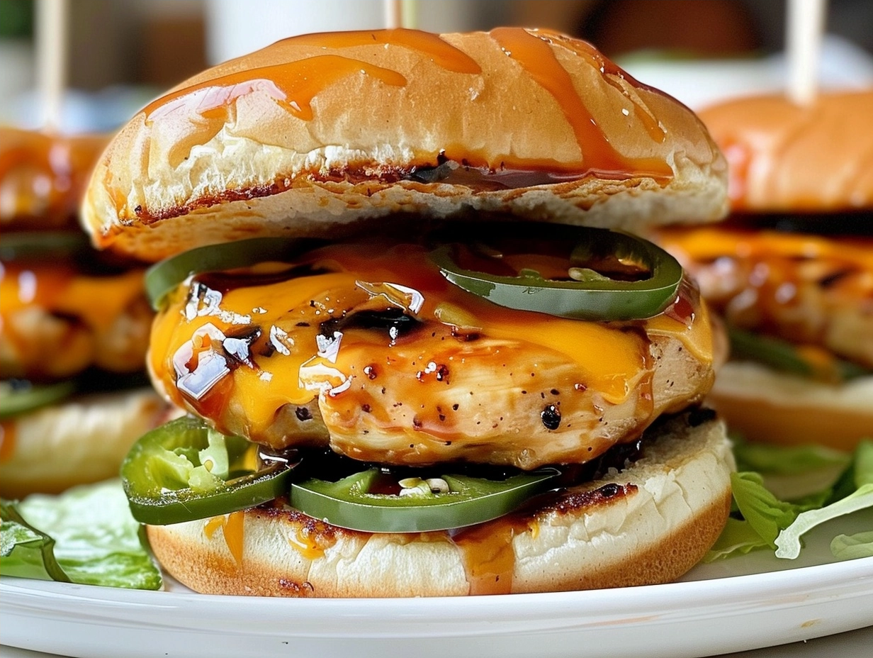 18-Minute Spicy BBQ Cheddar Chicken Burgers with Jalapeños - The Best Way 6 image 1783320601701
