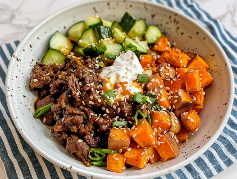 Hot Honey Sweet Potato Beef Bowl For Busy Nights