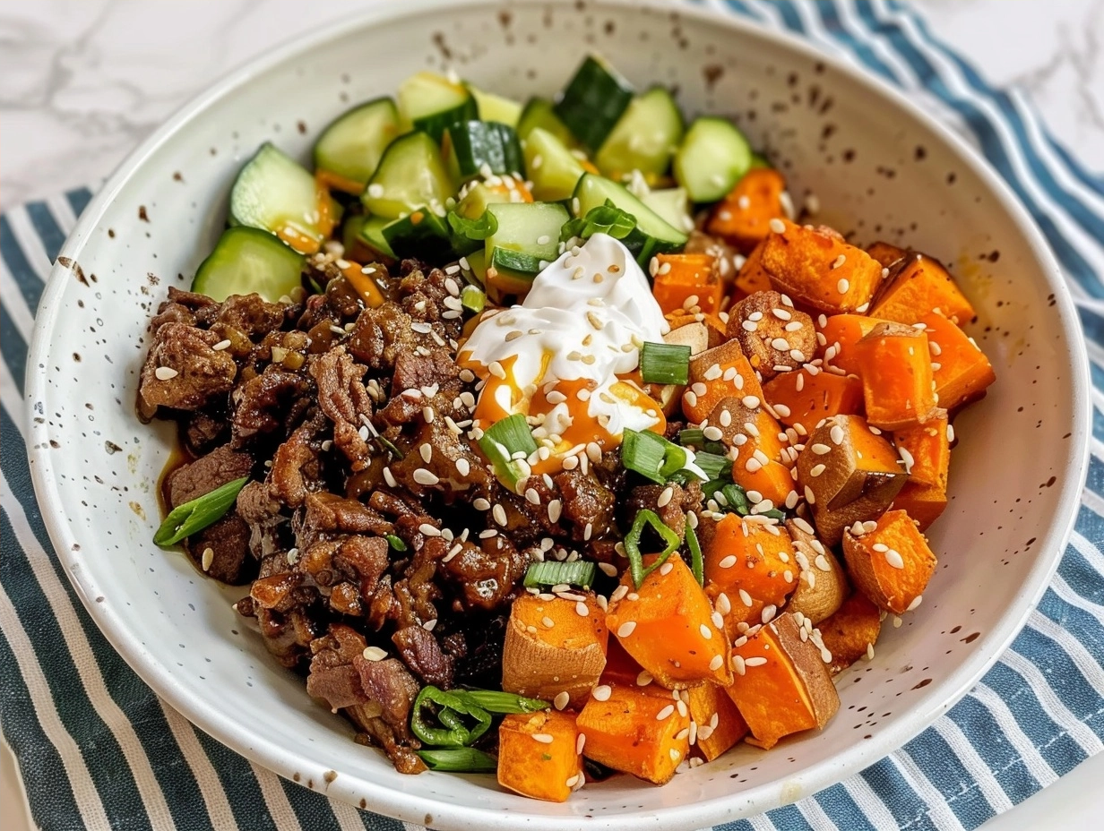 30-Minute Hot Honey Sweet Potato Beef Bowl - Easy Meal Prep 4 Hot Honey Sweet Potato Beef Bowl For Busy Nights