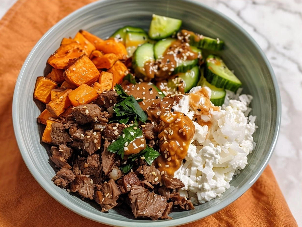 30-Minute Hot Honey Sweet Potato Beef Bowl - Easy Meal Prep 6 image 1784390318618