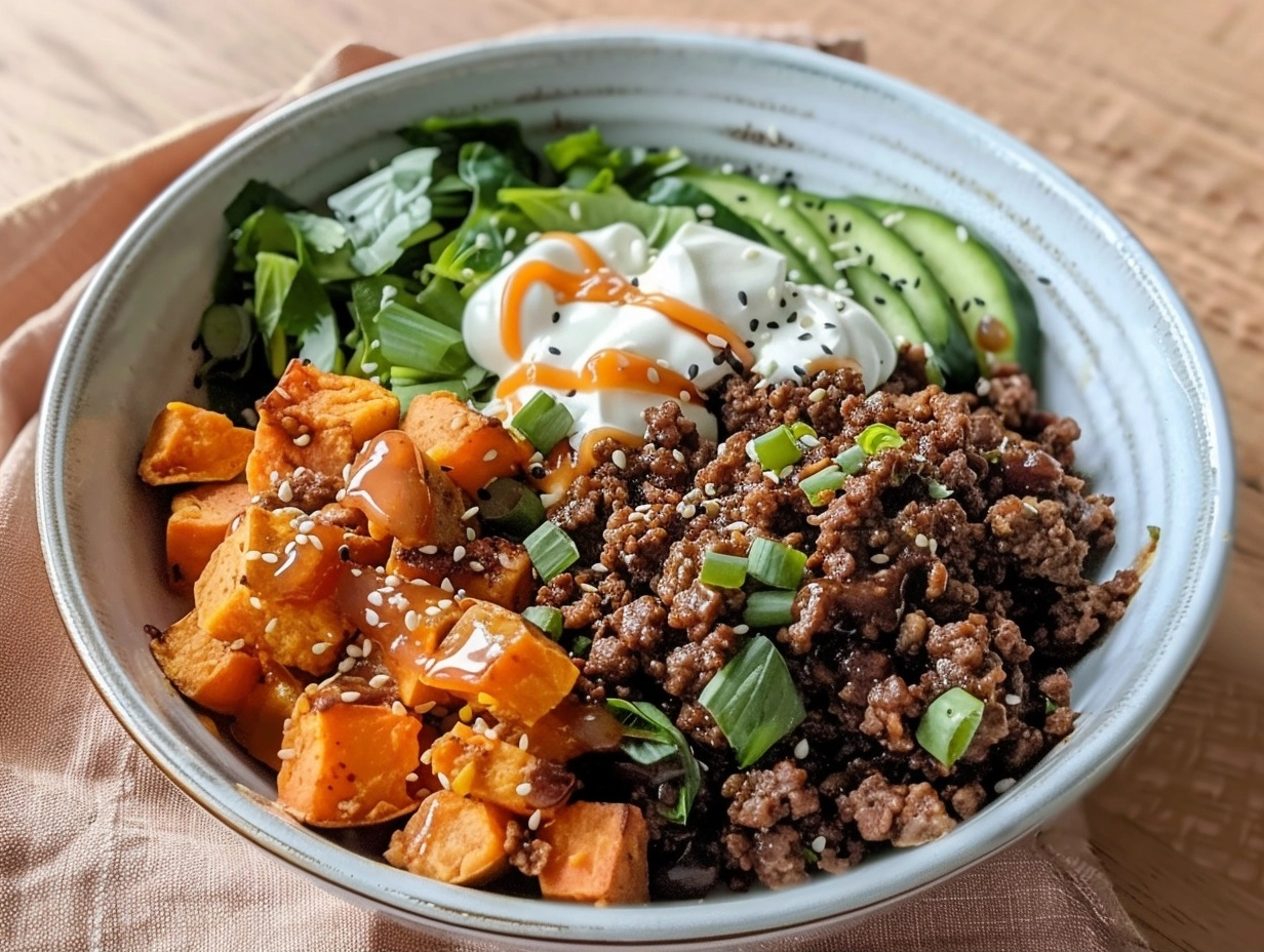 30-Minute Hot Honey Sweet Potato Ground Beef Bowl - Easy Meal Prep 5 image 1784391378601